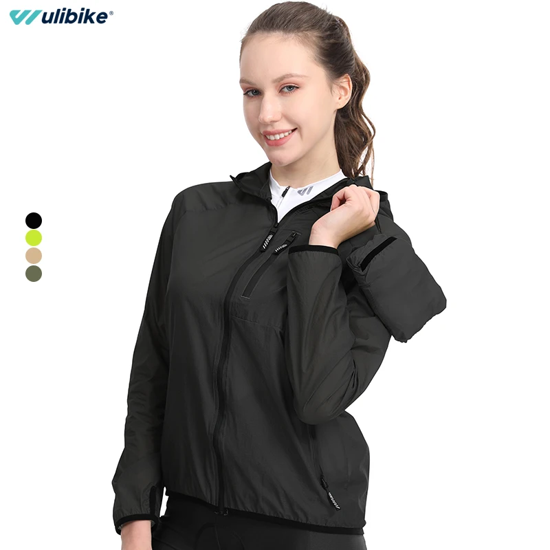 

Wulibike windbreaker jacket women lightweight rain jacket packaging reflective hooded bike, hiking outdoor sports jacket