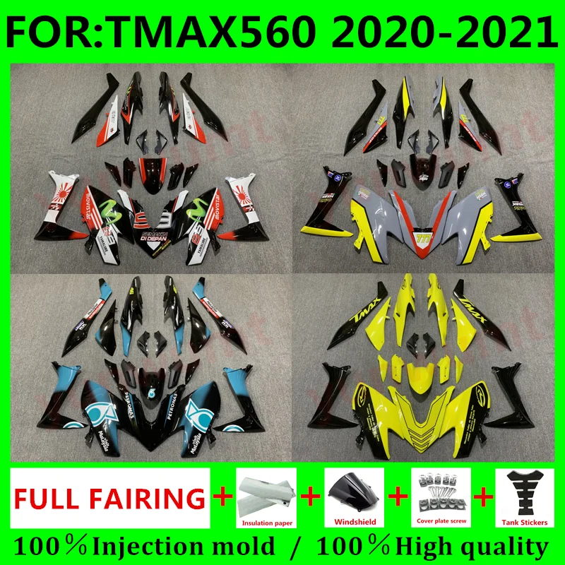 New ABS Motorcycle Injection mold whole Fairings Kit Fit For TMAX560 2020 2021 T-MAX 560 20 21 TMAX Bodywork full fairing kits