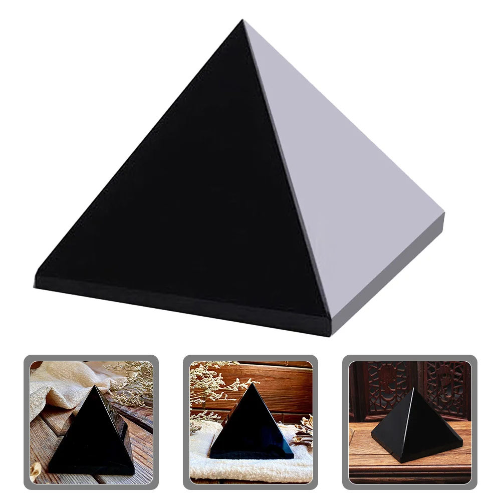 

Obsidian Crystal Pyramid Durable Meditation Stone Chakra Energy Stones Stress Relief Massage Home Decor Pyramid Decor