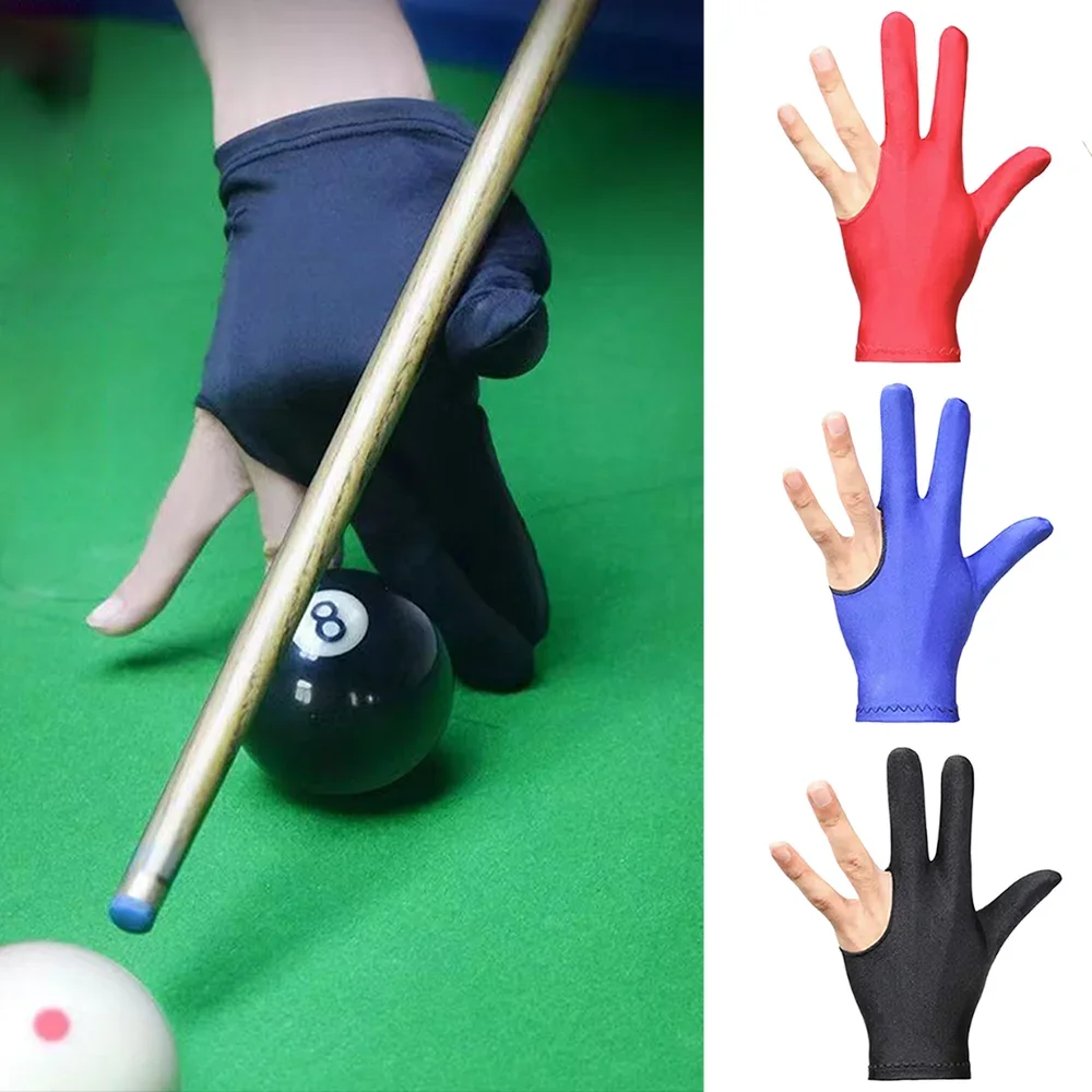 1Pc Breathable Billiard Gloves High Quality Pool Gloves Billiard Accessories Snooker Left Hand Three-finger Gloves Men Women