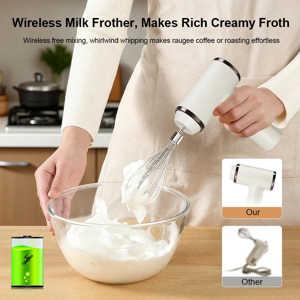 الكهربائية خافق البيض يده خلاط البيض USB قابلة للشحن رغوة الحليب القهوة خلاط الحليب قابلة للشحن يده النمام للبيض #5