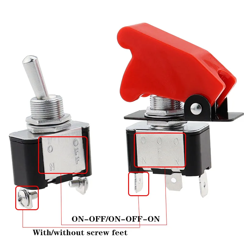 1Pcs KN3A-101 Toggle Switch Rocker Arm 2Pin 2/gear ON-OFF10A 125V/250V AC KN3A-102 KN3A-103 Cap 12V 24V 48 220V 110V  Universal