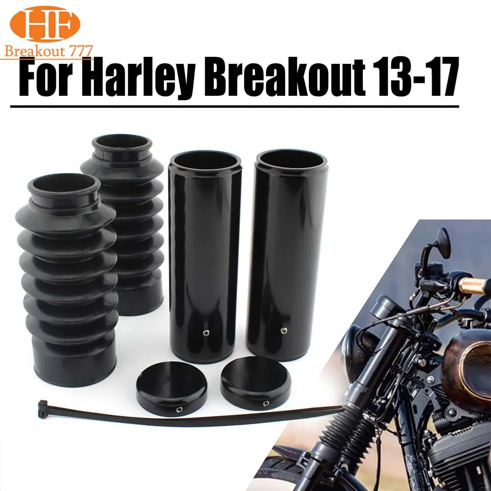 

6Pcs Motorcycle Front Upper Lower Fork Cover Rubber Shock Absorber Dust Cover For Harley-Davidson Breakout FXSB 2013- 2017