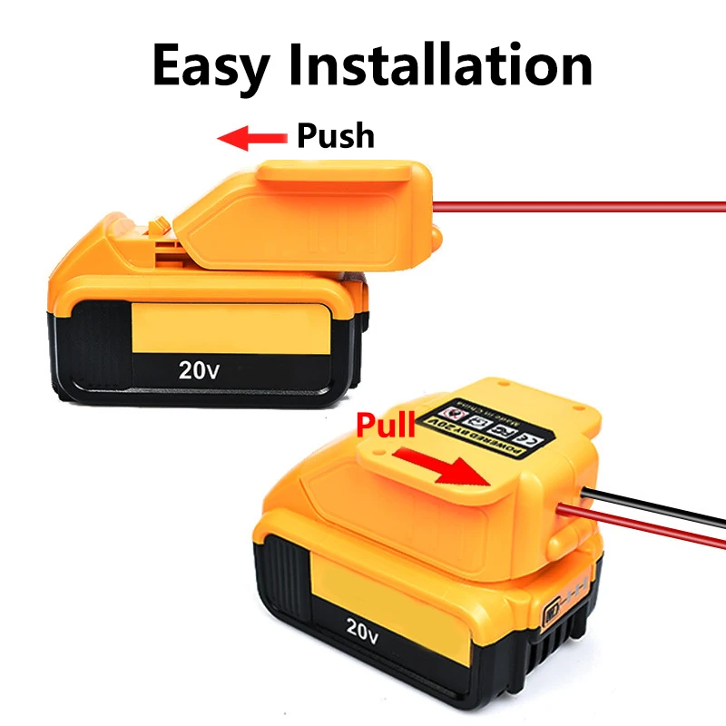 

Для колеса адаптера питания для батареи Dewalt 18 ВDCB205 DCB206 DCB204 DCB203 DCB200 с разъемом жгута проводов и держателем предохранителя