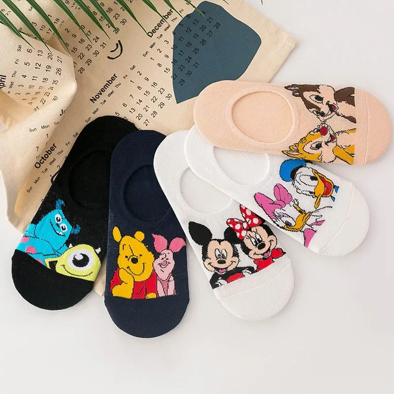 Disney 1 paar neue damen socken cartoon charakter baumwolle ist nicht stickig füße atmungs wilden socken erwachsene boot socken