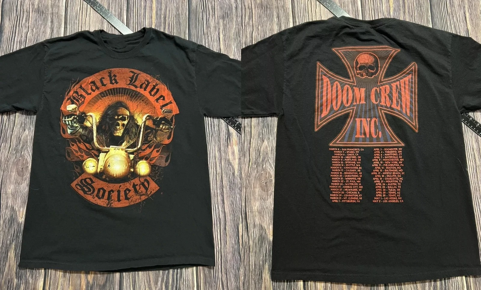 Black Label Society REAL Tour T Shirt Doom Crew Inc Album American Oversized Short-sleeved Men Women Street Hip-hop Rock Top