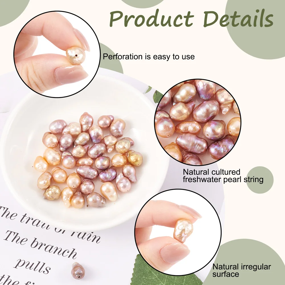 1 Strand Natural Keshi Pearl Beads Strands,Cultured Freshwater Pearl Beads for DIY bracelet necklace jewelry making accessories