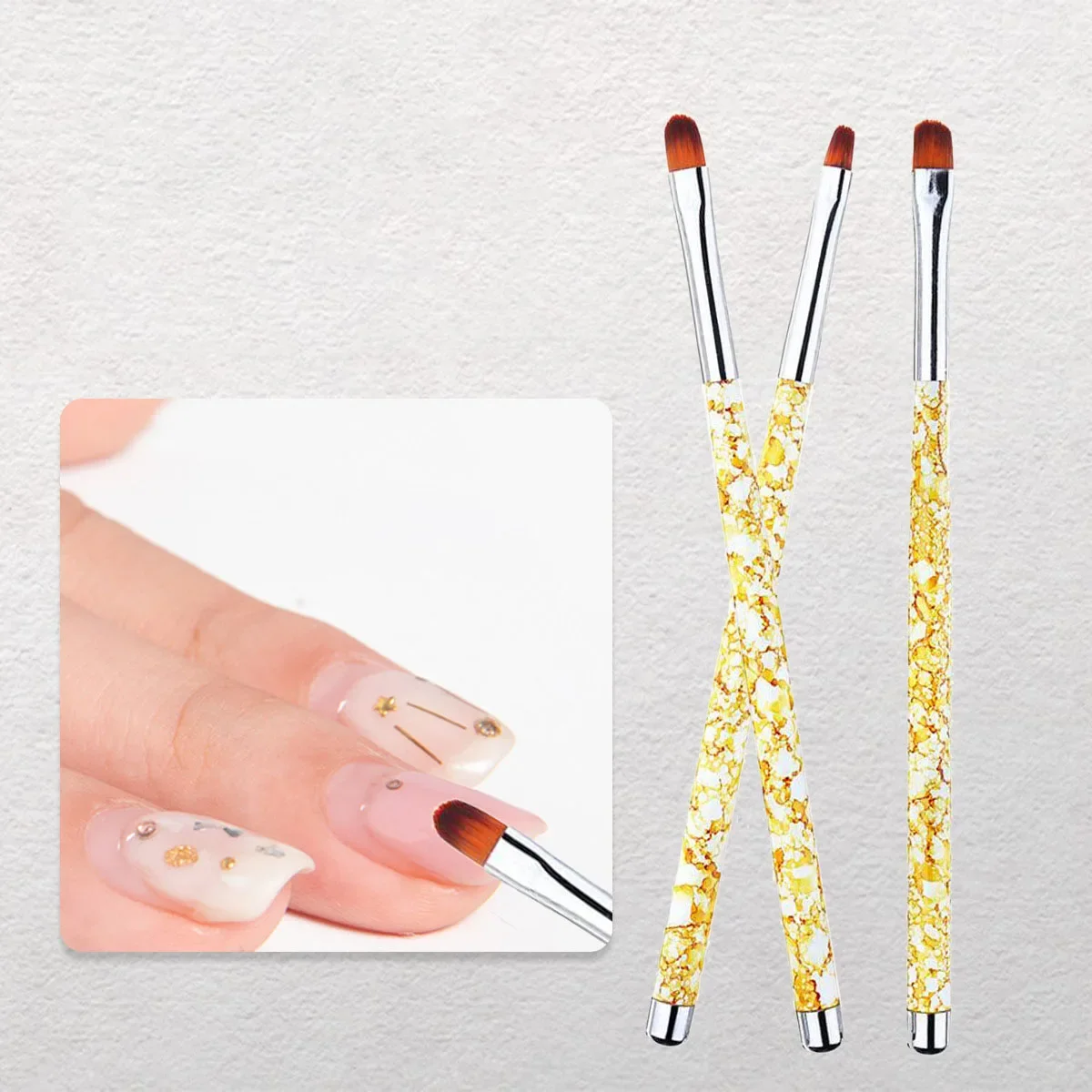 Ensemble de stylos de peinture pour ongles, nail art, extension de gel UV, brosse à dessin pétale de fleur, outils de manucure, 3 pièces/ensemble