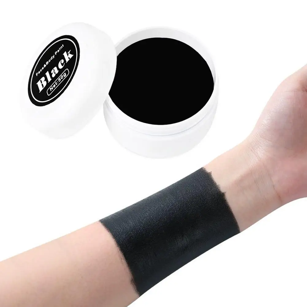 Halloween Face Painting Highly Pigmented Face Body Brus Paint Black And White For Diy Cosplay Theme Parties Body Makeup P1g7