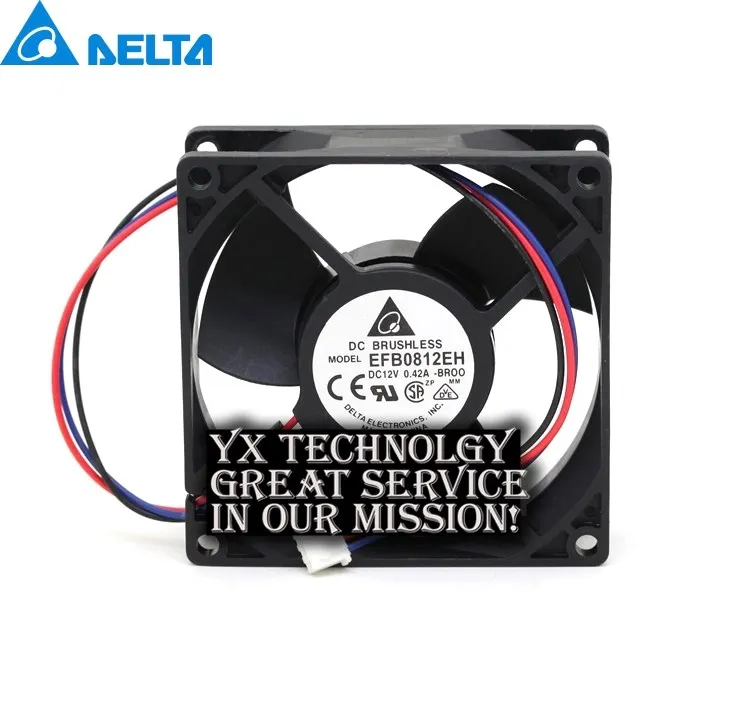 80*80*25mm EFB0812EH-BROO 8025 12V radiator cooling fan 0.42A 8CM 80mm alarm fan for delta