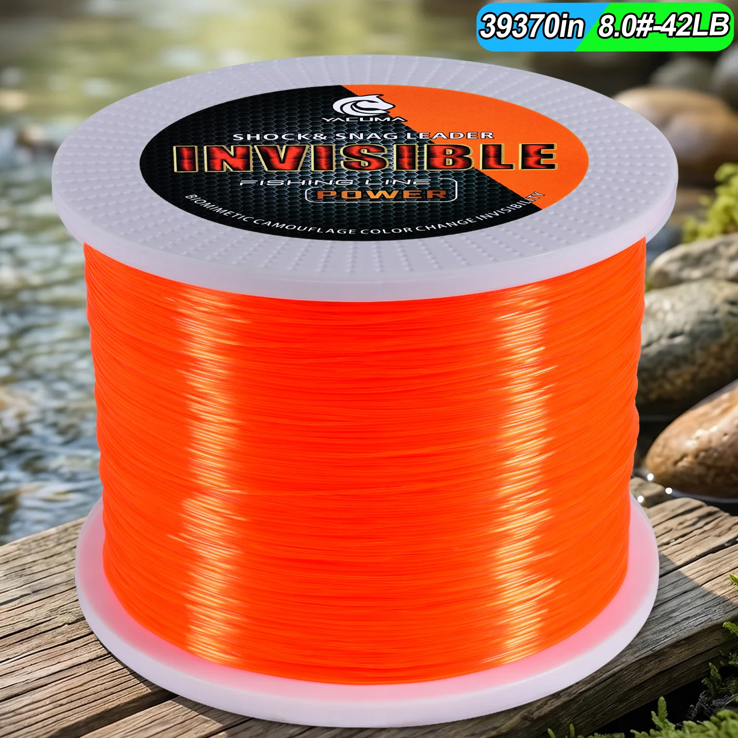 YACUMA 1000M/1093YDS Orange Monofilament Angelschnur Starke Nylon Hochsichtbare Fliegenfischerschnur für Süßwasser Meer Karpfen Pesca – Detail 17