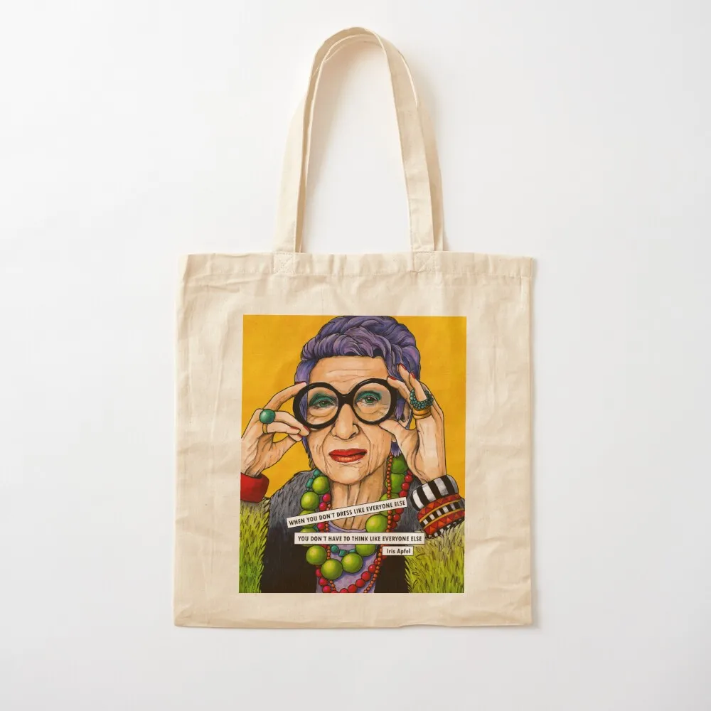 

Iris Apfel Tote Bag Big bag reusable grocery bags bag for beach Canvas shoulder Canvas Tote