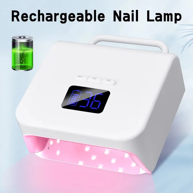 Professional 220W Gel Nail Dryer – Rechargeable Design with Intelligent Induction & 48 LED Beads