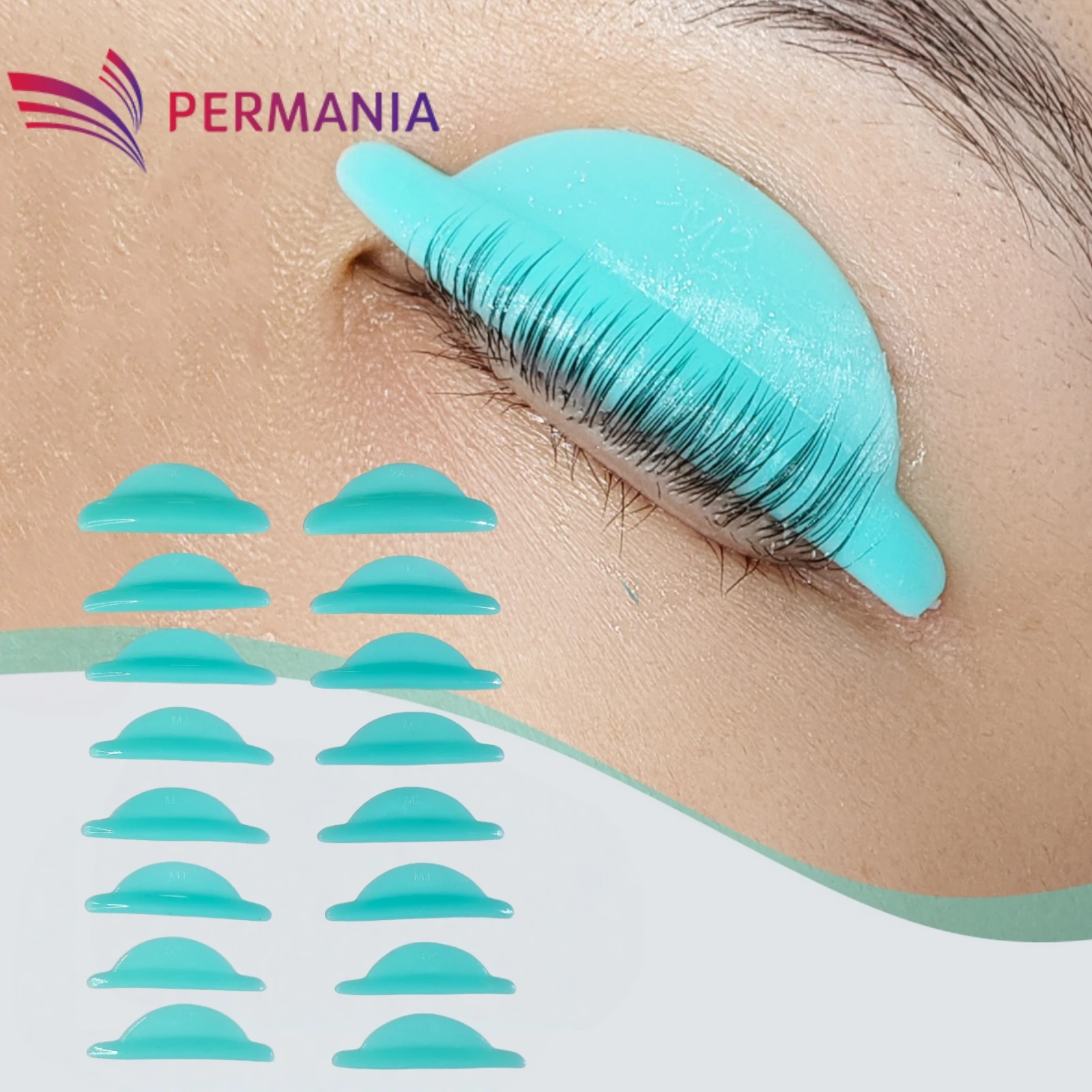 PERMANIA 8 Par Silikonowych Podkładek do Rzęs Bez Kleju, Samoprzylepne Podkładki do Podnoszenia Rzęs, Akcesoria do Liftingu Rzęs 3D, Narzędzie do Makijażu