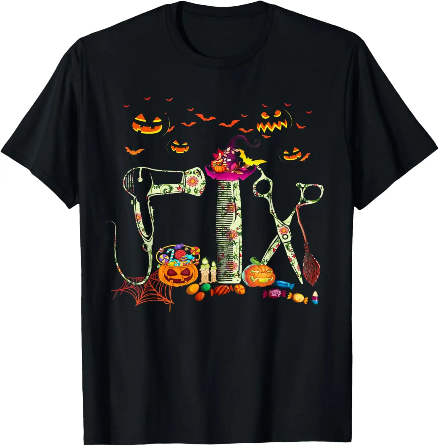 Scary Barber Tools Costume Hairdresser Hairstylist Halloween T-Shirt