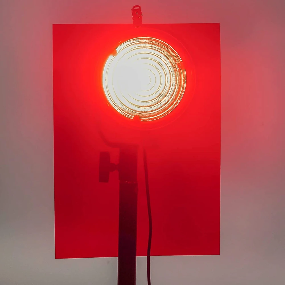 AEE7-9 قطعة فلتر ضوء جل تصحيح الألوان تراكبات ملونة مرشح جل إضاءة الفيلم للفيلم والفيديو والصور والمسرح (أحمر) #3