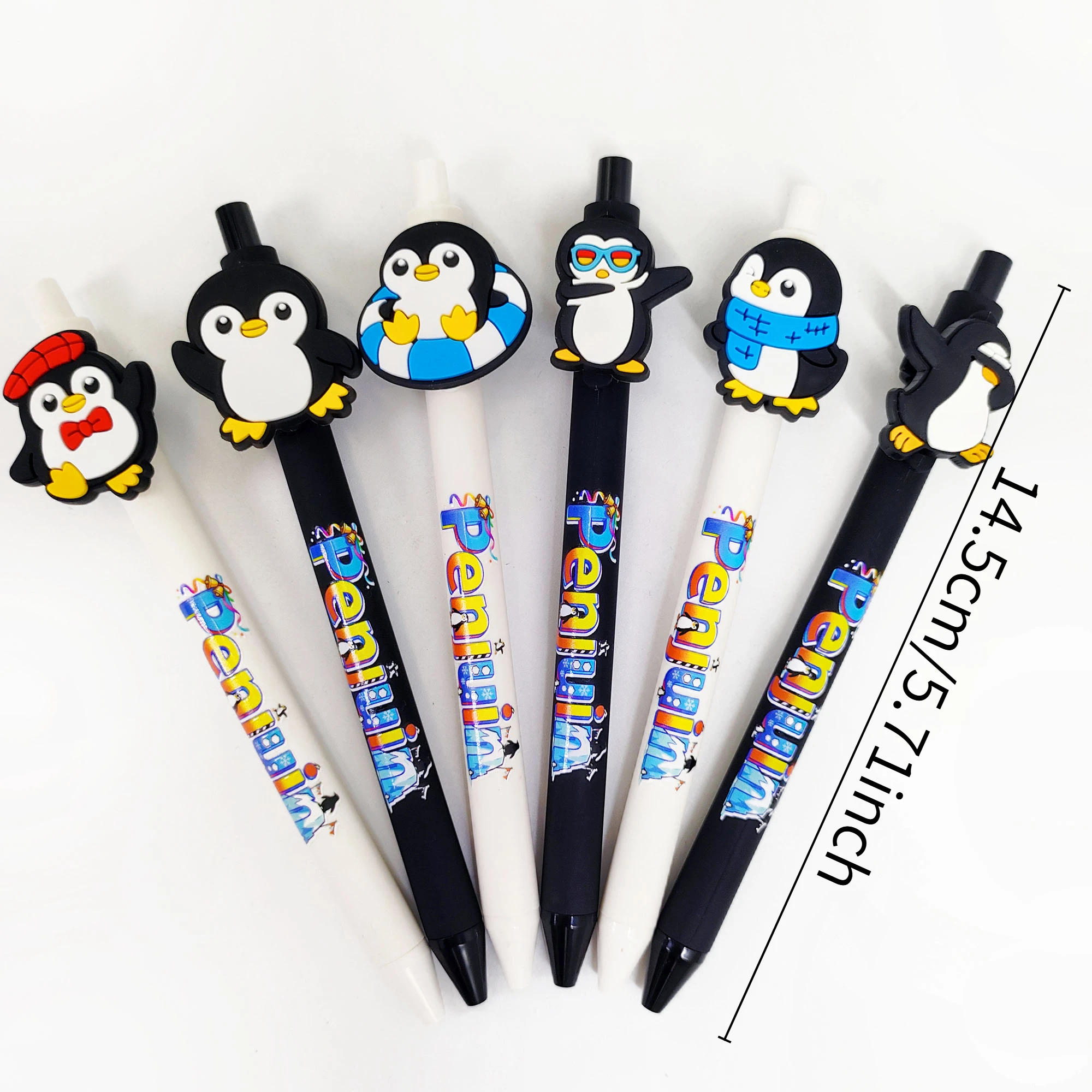 6pcs/12pcs/24pcs Penguin Series Styling Design Ballpoint Pen Press Ballpoint Pen Student Office Writing Stationery.