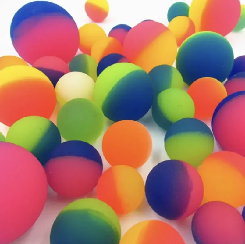 Multi size dual color elastic ball children colorful boy outdoor solid rubber bouncing ball sports game fun ball egg toy