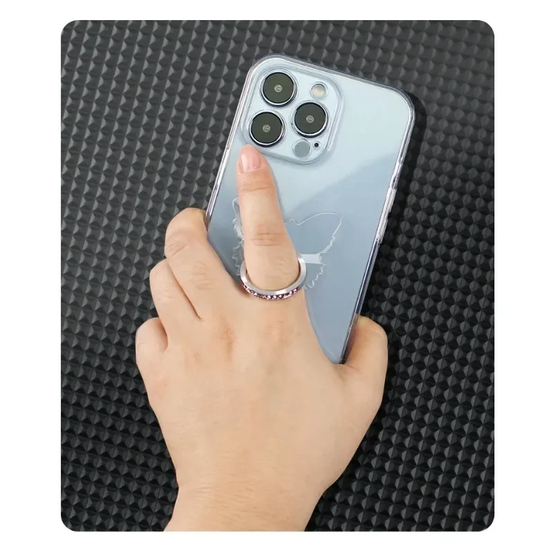 1pcs 유니버설 휴대 전화 홀더 스탠드 손가락 반지 투명 아이폰 12 Xiaomi 삼성 스마트 전화 자동차 마운트 스탠드
