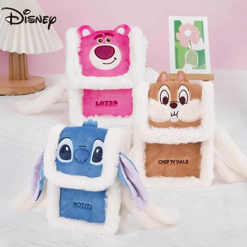 

High Quality Disney Plush Backpack Cute Stitch Chip Anime Figure Women’s Crossbody Bag Mobile Phone Bags Birthday Gifts