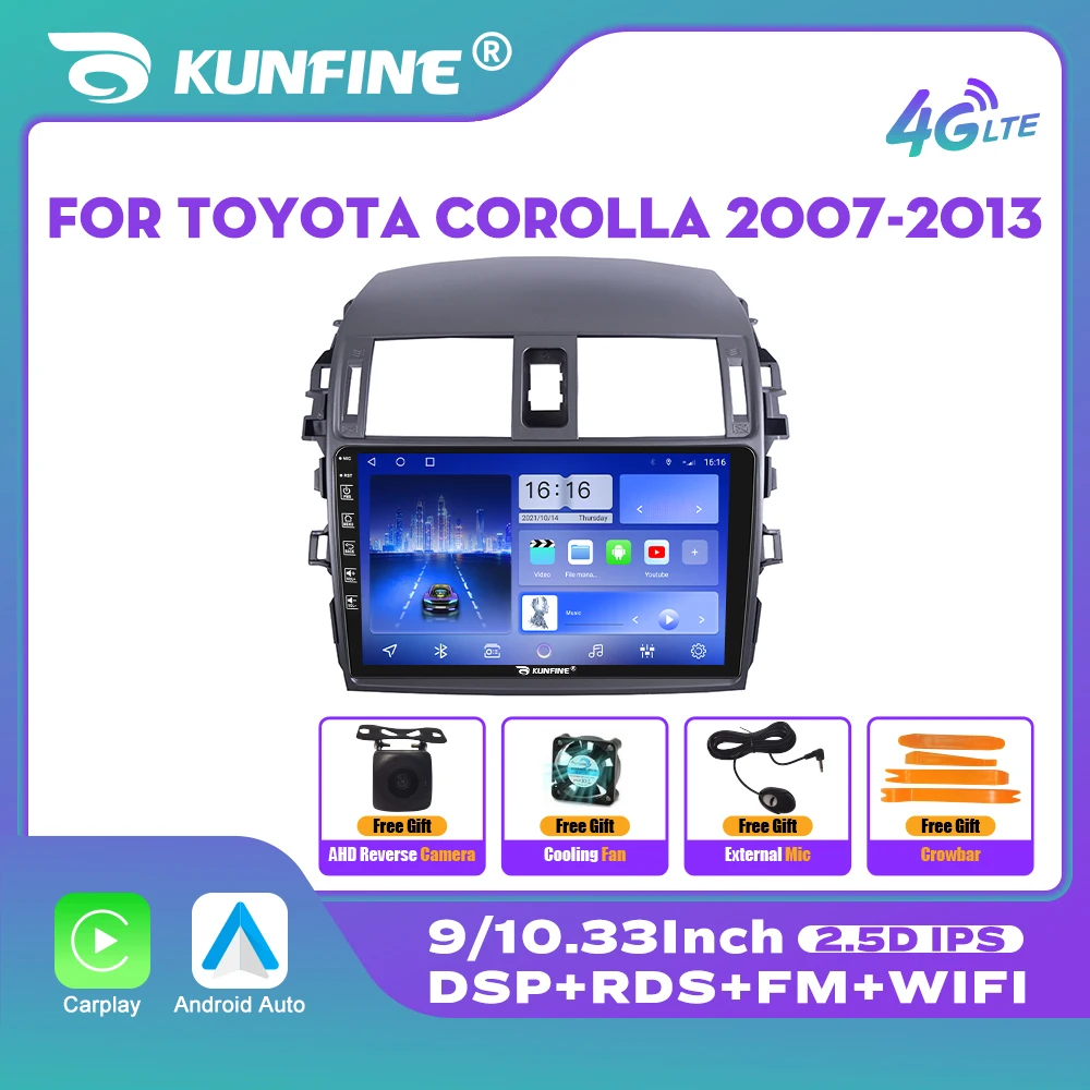 Android Car Stereo Radio for Toyota Corolla E140/150 2007-2013 2Din Android Auto Octa Core DVD GPS Navigation Player Carplay