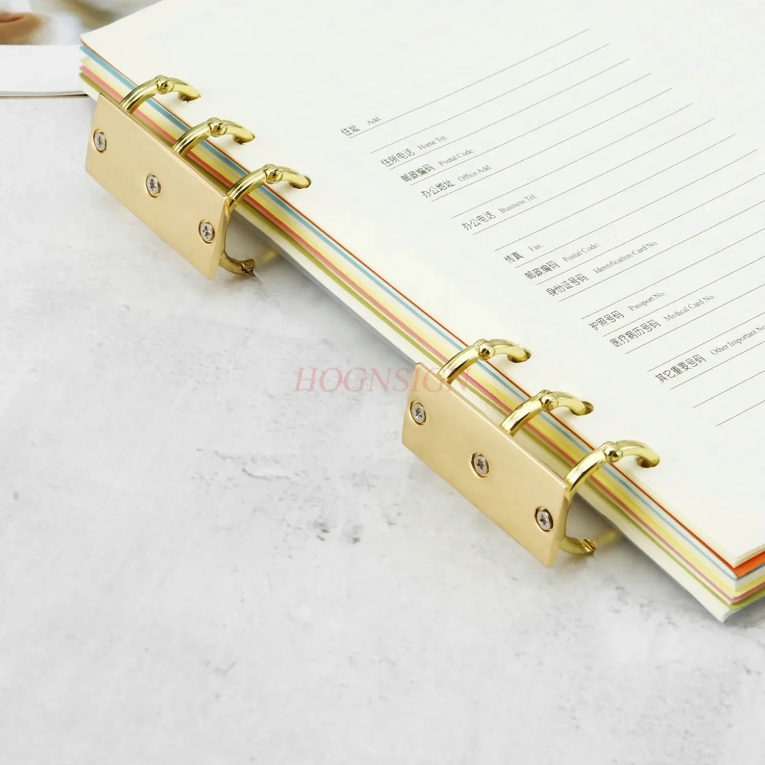 2pcs Metal backboard binder, detachable three link buckle, loose leaf book binding accessory