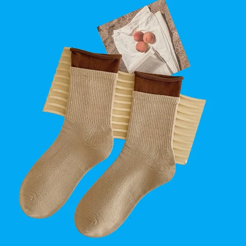 Fausses chaussettes à double manchette pour femmes, chaussettes carillon coréennes assorties, 2 pièces, 3/6 paires, nouveau document japonais, 2024