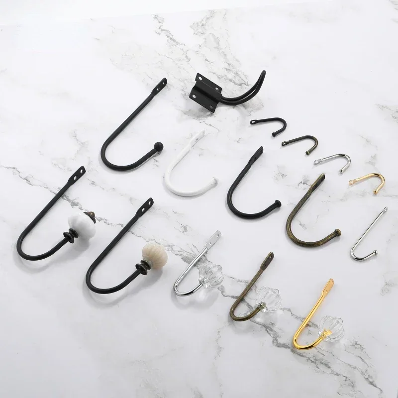 1-10pcs Retro Curtain Holdback Wall Hanger Mounted Metal Hooks Curtain Loop Holder Wall Tie Back With Screw Hardware fittings