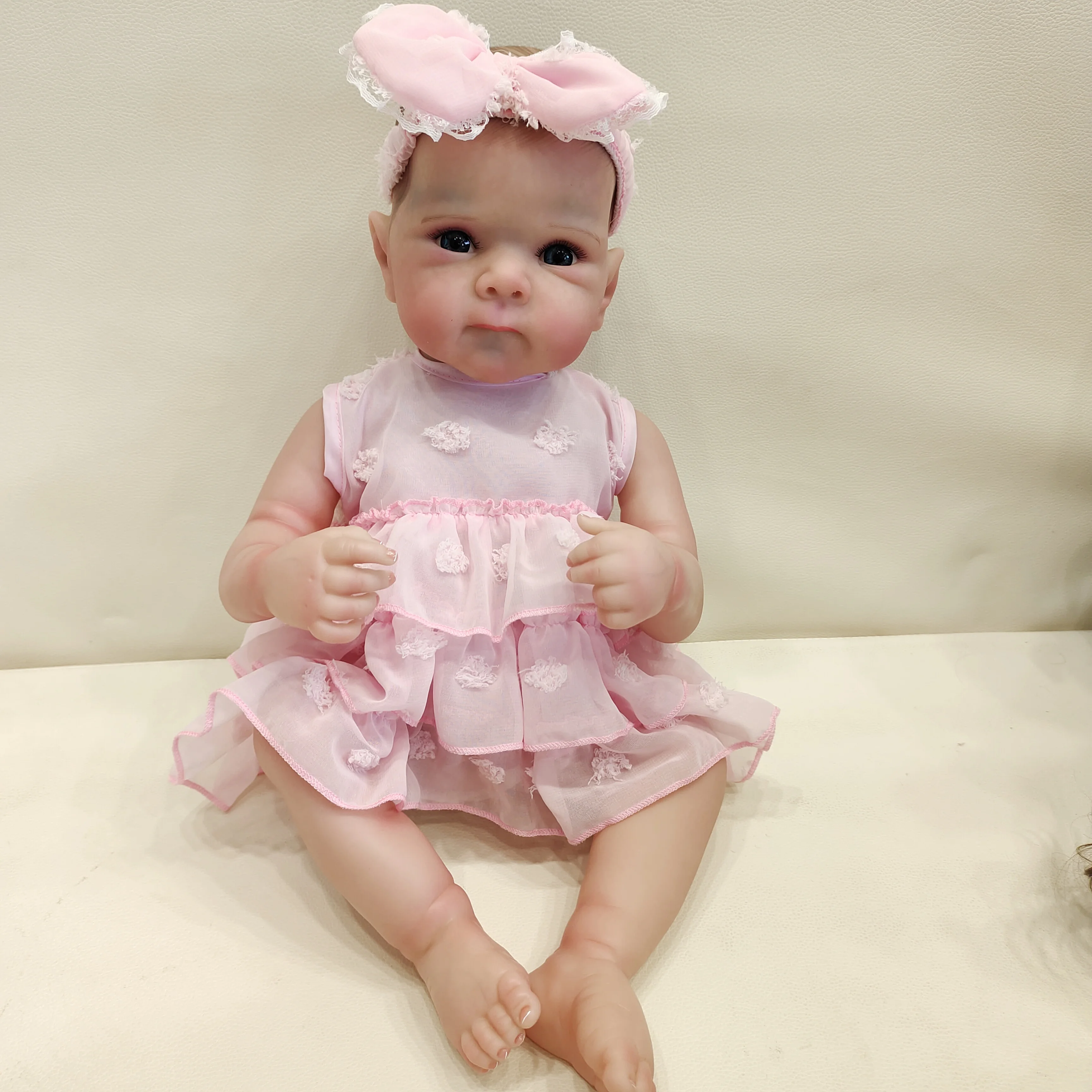 NPK 18inch Bettie Lifelike Full Body Reborn Baby Newborn Doll Cuddly Baby Multiple Layers Painting 3D Skin with Hand Draw Hair