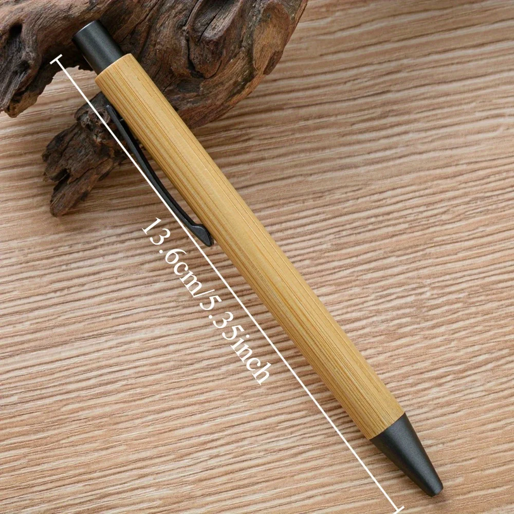 100 Teile/los Bambus Holz Kugelschreiber 1,0mm Spitze Blau Schwarz Tinte Büro Schule Schriftlich Schreibwaren Business Unterschrift Kugelschreiber