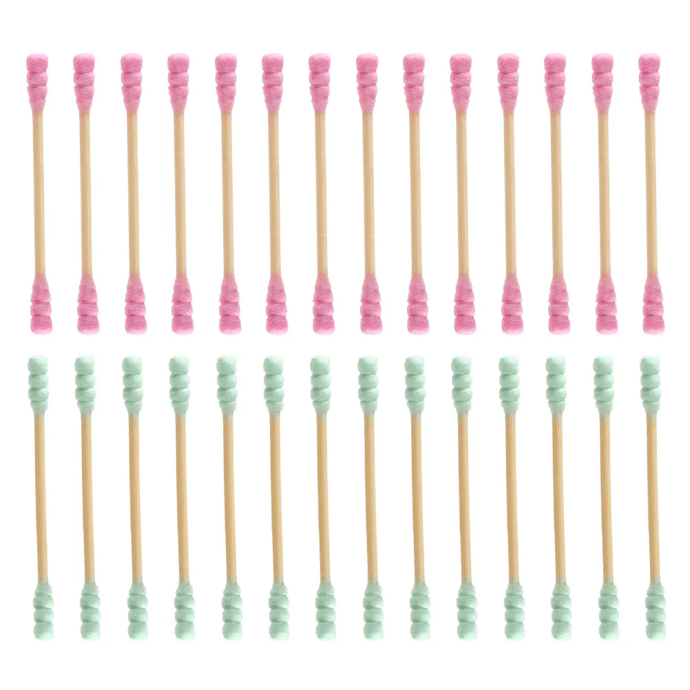 1000 قطعة مسحات قطنية للاستعمال مرة واحدة برأس مزدوج تصميم حلزوني أدوات مكياج صحية آمنة للاستخدام المنزلي مسحات قطنية #6