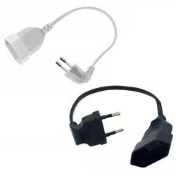 Europea 90 Degree Male Plug To Female Socket Power Extension Cable For PC Computer PDU 0.3m/0.6m/1.8m EU 2Prong Bend Angled Cord
