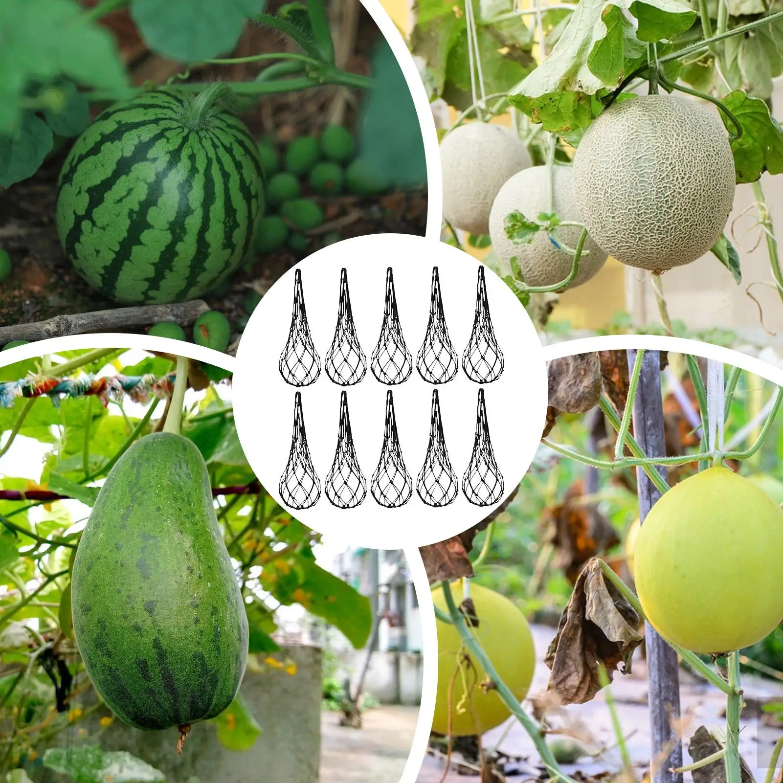 

Арбузный гамак для решетки, 10 шт., фруктовый гамак, тыквенная сетка для выращивания решеток, вертикальная сумка для выращивания, сетка для сада