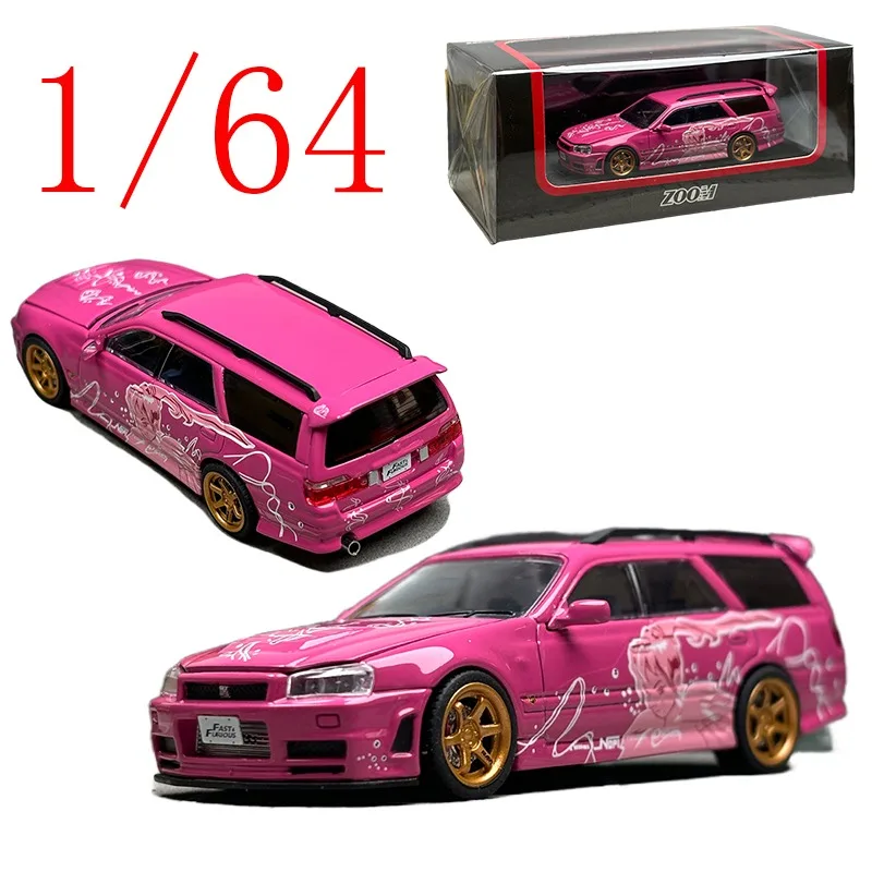

Zoom Diecast 1/64 Scale Nissan Alloy Model Cars Nissan GTRR34 Stagea1iWC34 260RS Crock Wagon Pink Collectible Play Vehicles
