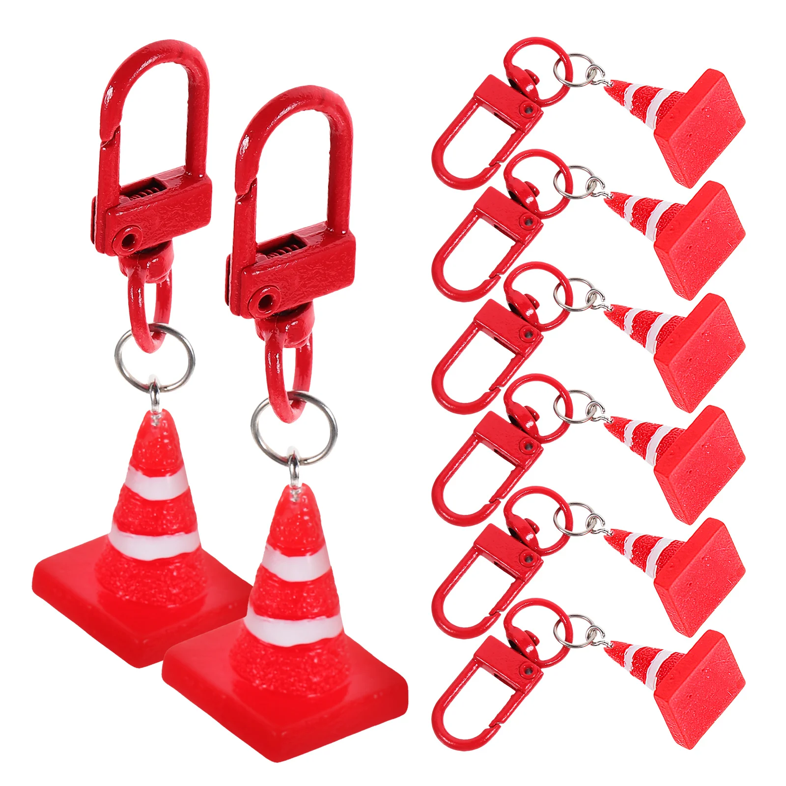 

8 Pcs Gift Stuffing Road Block Pendant Charm Resin Traffic Cone Hanging Ornament Mini Backpack Keychain