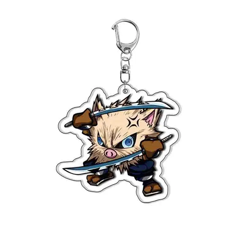 Demon Slayer acrylic cartoon anime pendant keychains holder car key chain key ring phone bag hanging gifts accessories arcane