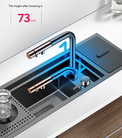 2025 new hot and cold kitchen 304 stainless steel lifting split faucet with pull-out function