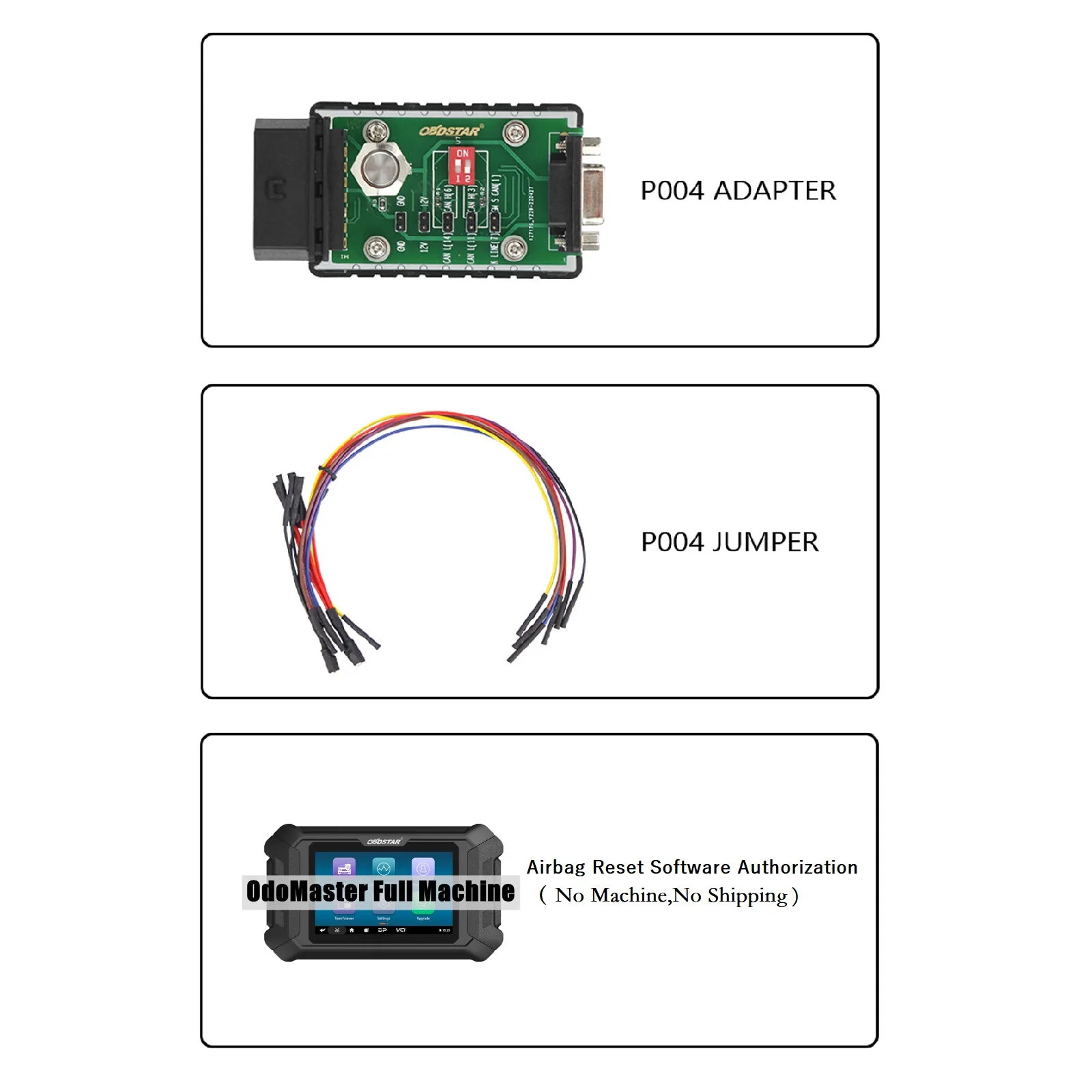 OBDSTAR P004 Adapter and Jumper Cable and Airbag Reset Function License for OdoMaster Full Machine