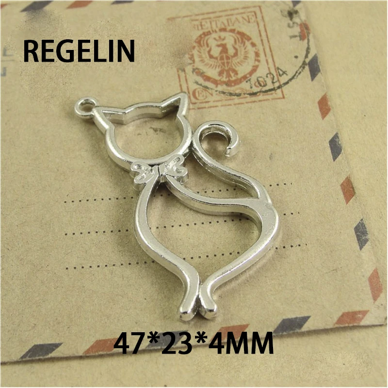 5 pcs Cat moon shape Metal Frame Pendant Gold Charm Bezel Setting Cabochon Setting UV Resin Epoxy Resin Charm Jewelry Findings B