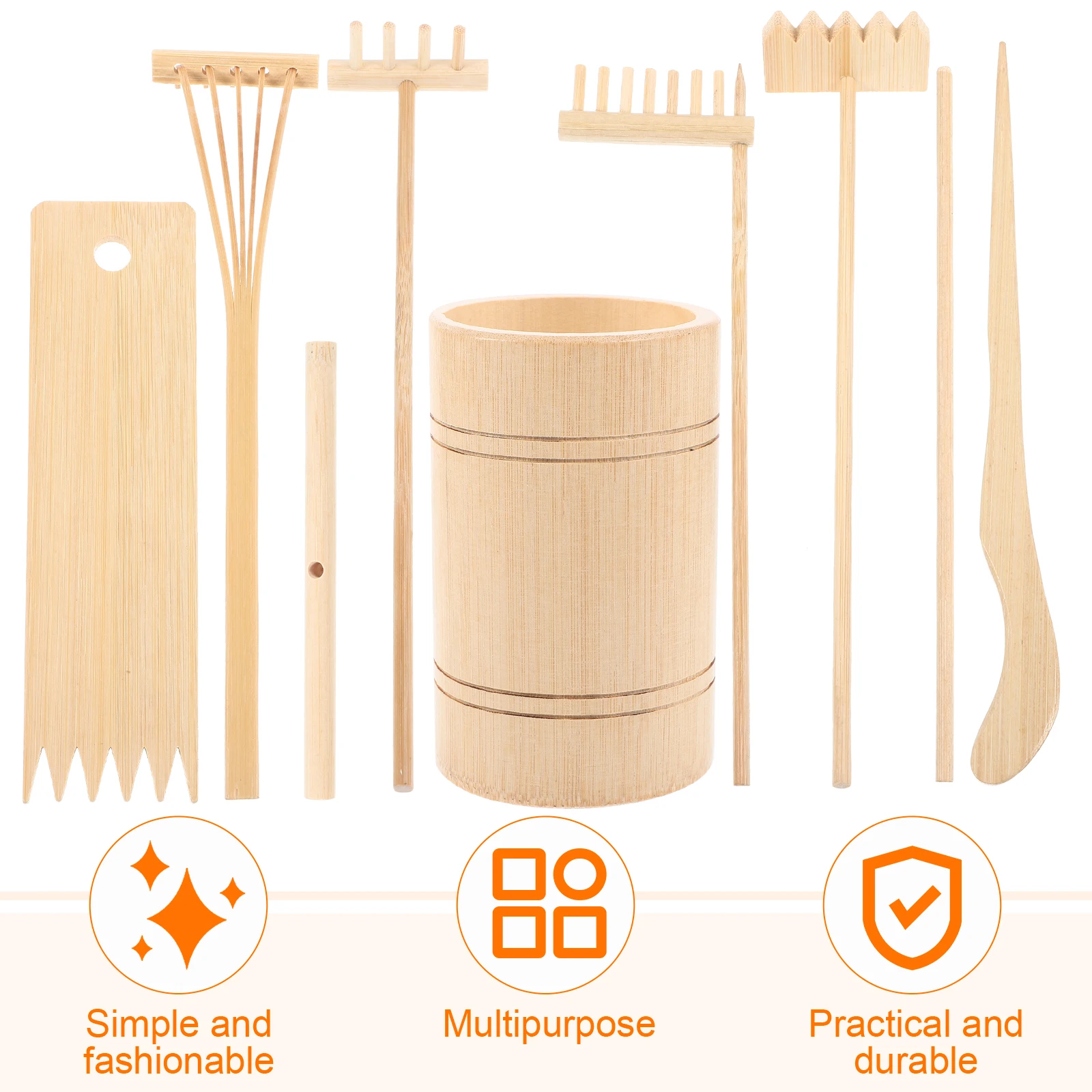 1 conjunto 1 conjunto mini ferramentas de ancinho de jardim mesa de areia acessórios zen caixa de areia artesanato pequena bandeja de areia ferramenta de empurrar para adolescentes amigos madeira
