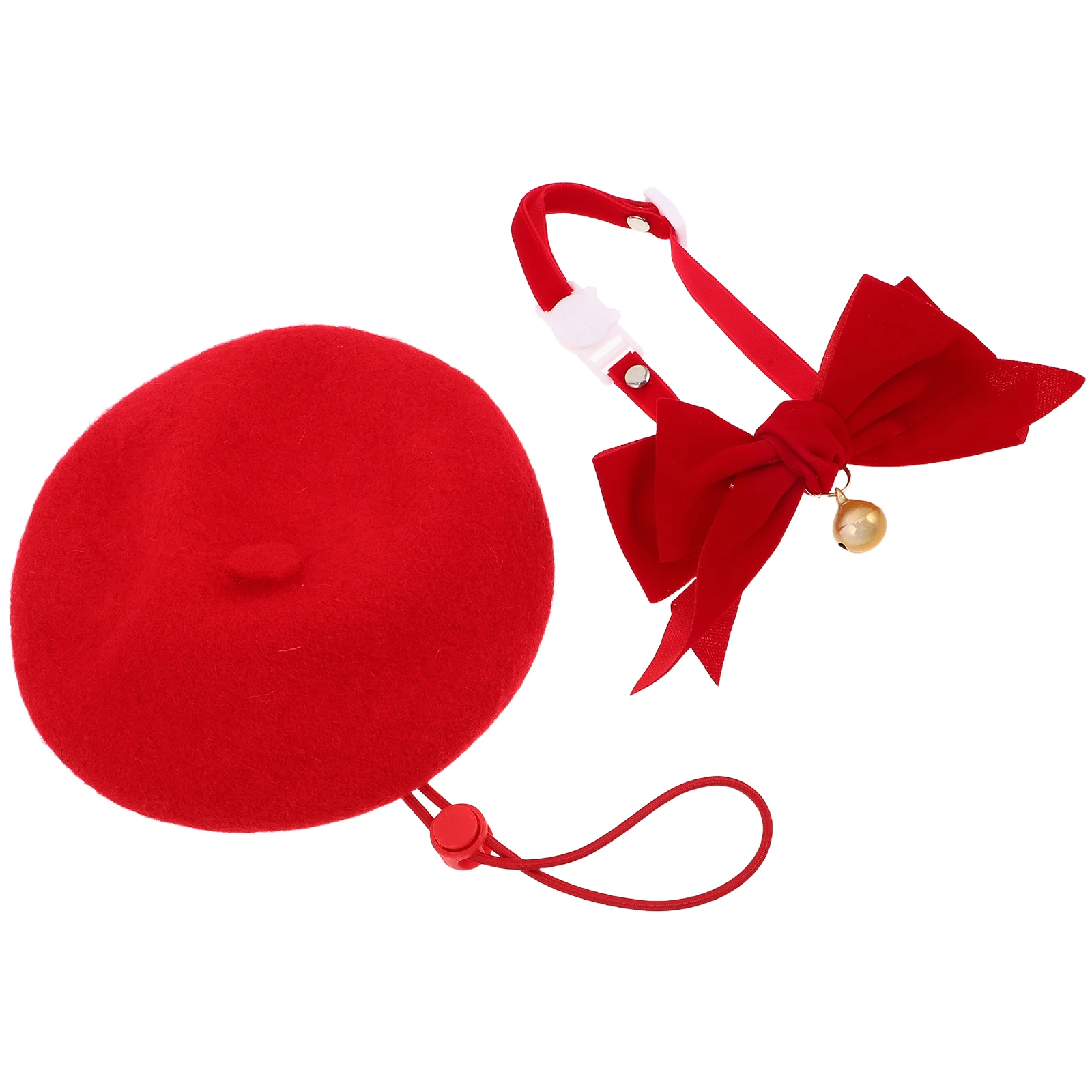 

Pet Decoration Set Cartoon Dog Cap Cat Bow Collar Tie Headdress Cashmere with Bowtie Adjustable