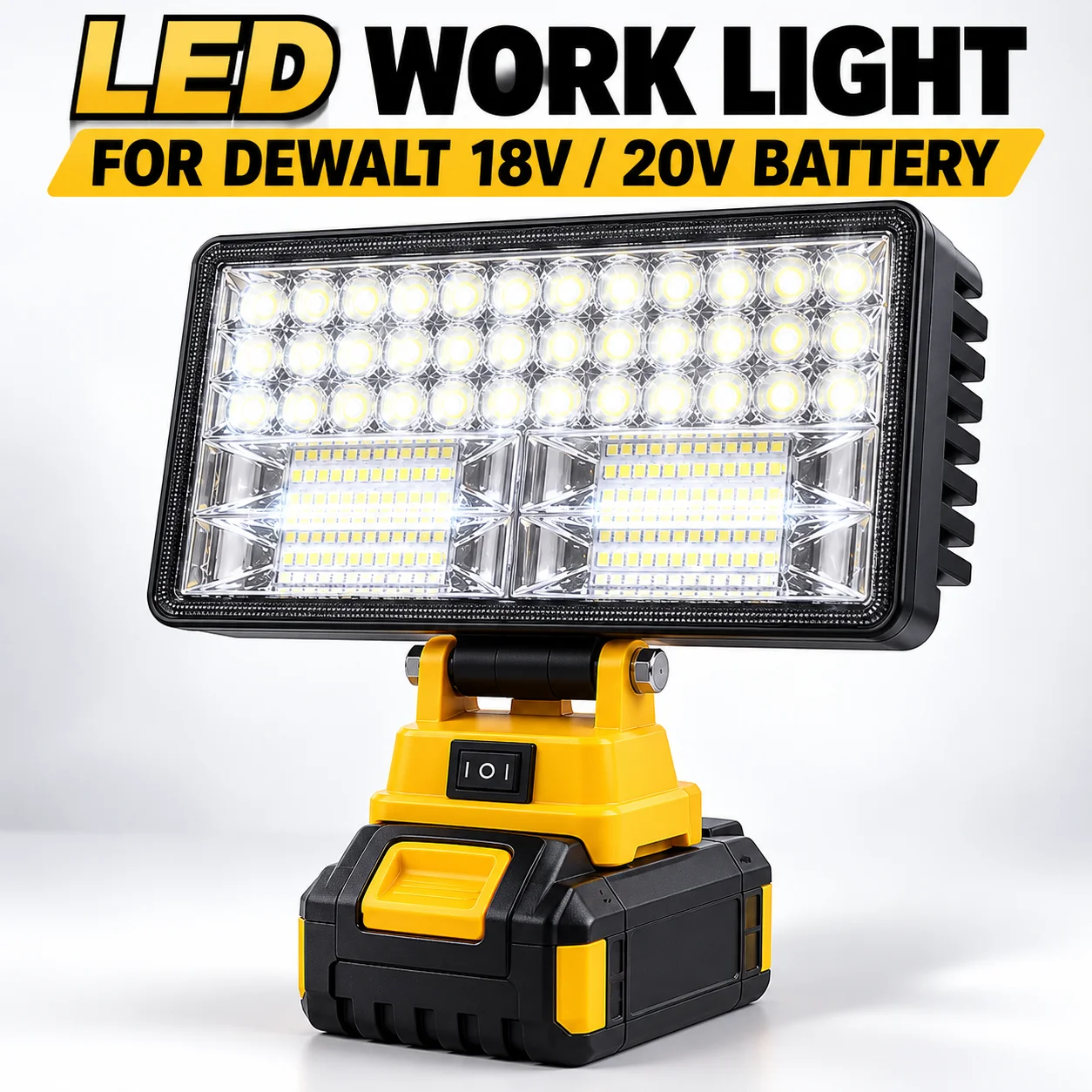 LED Work Light for DeWalt Lamp 18V 20V Battery, Cordless Work Lamp, Flood Light, Handheld Spotlight, USB Output Jobsite Light