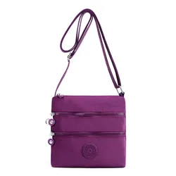 Nylon Fabric Shoulder Bag Fashion Waterproof Small Crossbody Bag Solid Color Messenger Bag Women