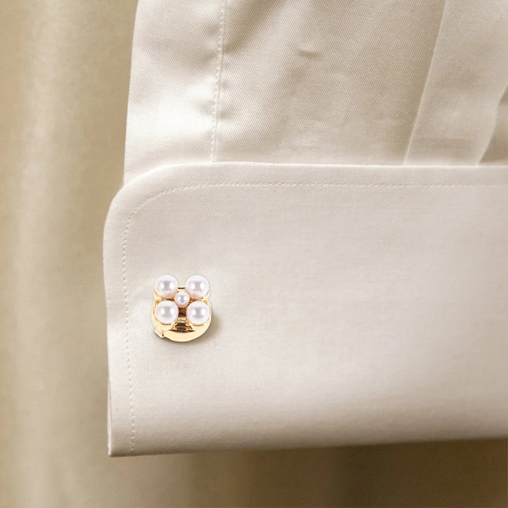 4Pcs Crystal Rhinestone Flower Cufflinks Elegant Jewelry for Shirts Dresses DIY Clothing Accessories Shirt Button Covers