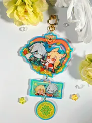 Alhaitham Anime Keychain Women Rotating Signboard Acrylic Key Chain Man Key Ring Pendant Ornament Accessories Friend Gift