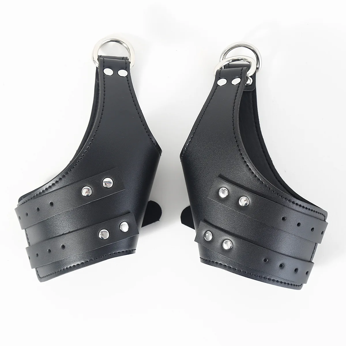 Productos para adultos, esposas de cuero negro, juguetes sexuales para hombres y mujeres, esposas colgantes de bondage para entrenamiento