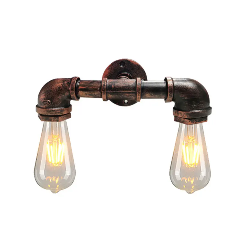 American industrial Retro iron wall lamp background wall indoor warehouse corridor living room bedroom water pipe Light Bra