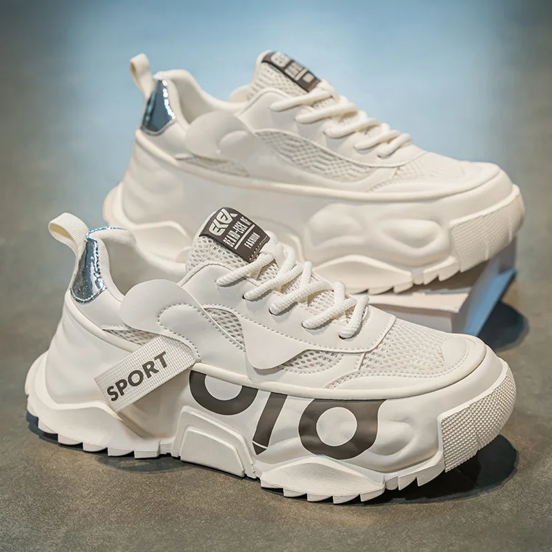 حجم كبير 47 48 أحذية رجالية عصرية تنفس شبكة أحذية رياضية سميكة سوليد مريحة احذية الجري للرجال أحذية تنس أحذية رياضية #3