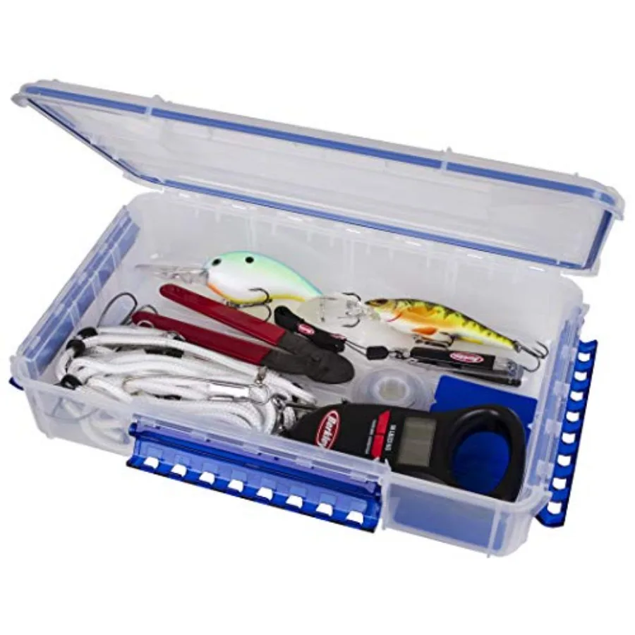 

Outdoors Waterproof Tuff Tainer for fishing lure, tackle, and gear storage durable polypropylene, black, crush-resistant double