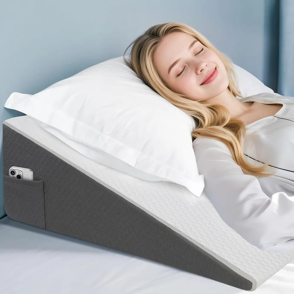 

8/10/12inch Wedge Pillow for Sleeping Acid Reflux After Surgery Triangle Elevated Pillow for Bedside Dormitory Office Air Layer